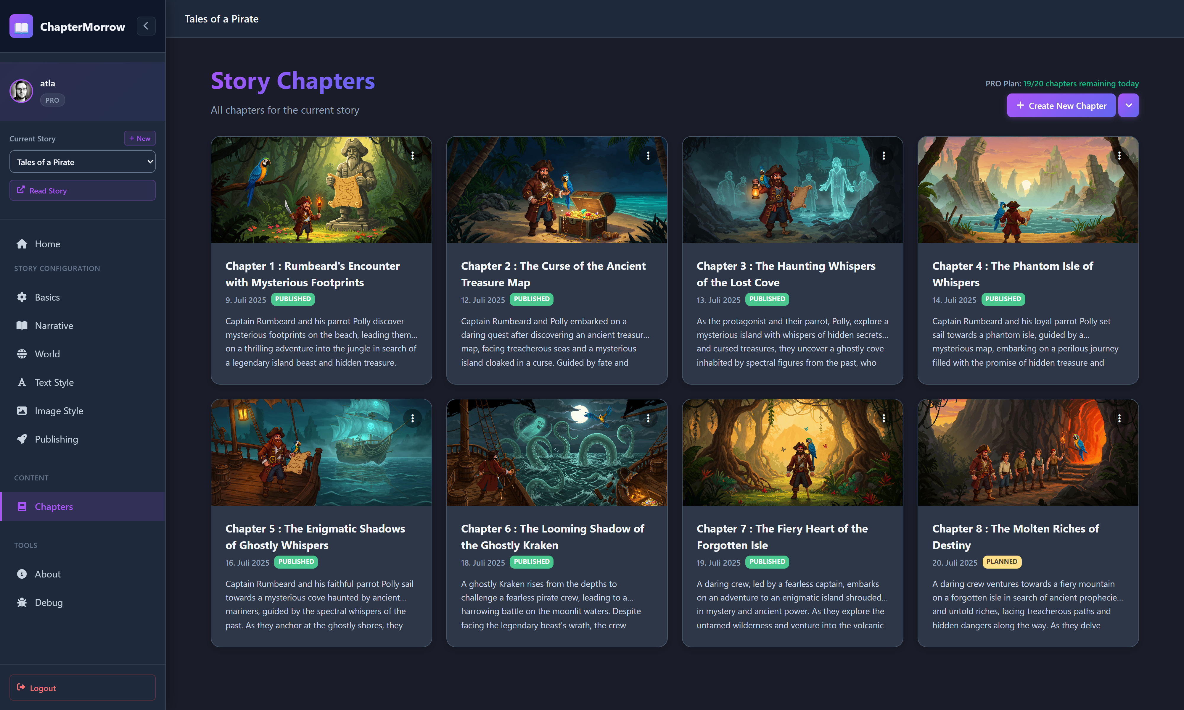 Creator App - Build and manage your stories